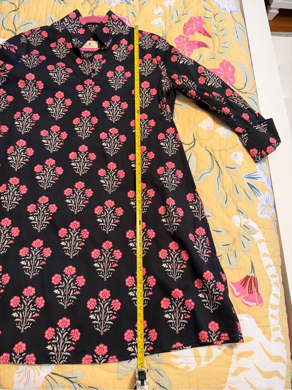 Tuckernuck Navy Dress with Pink Floral Motif - Picture 5 of 5